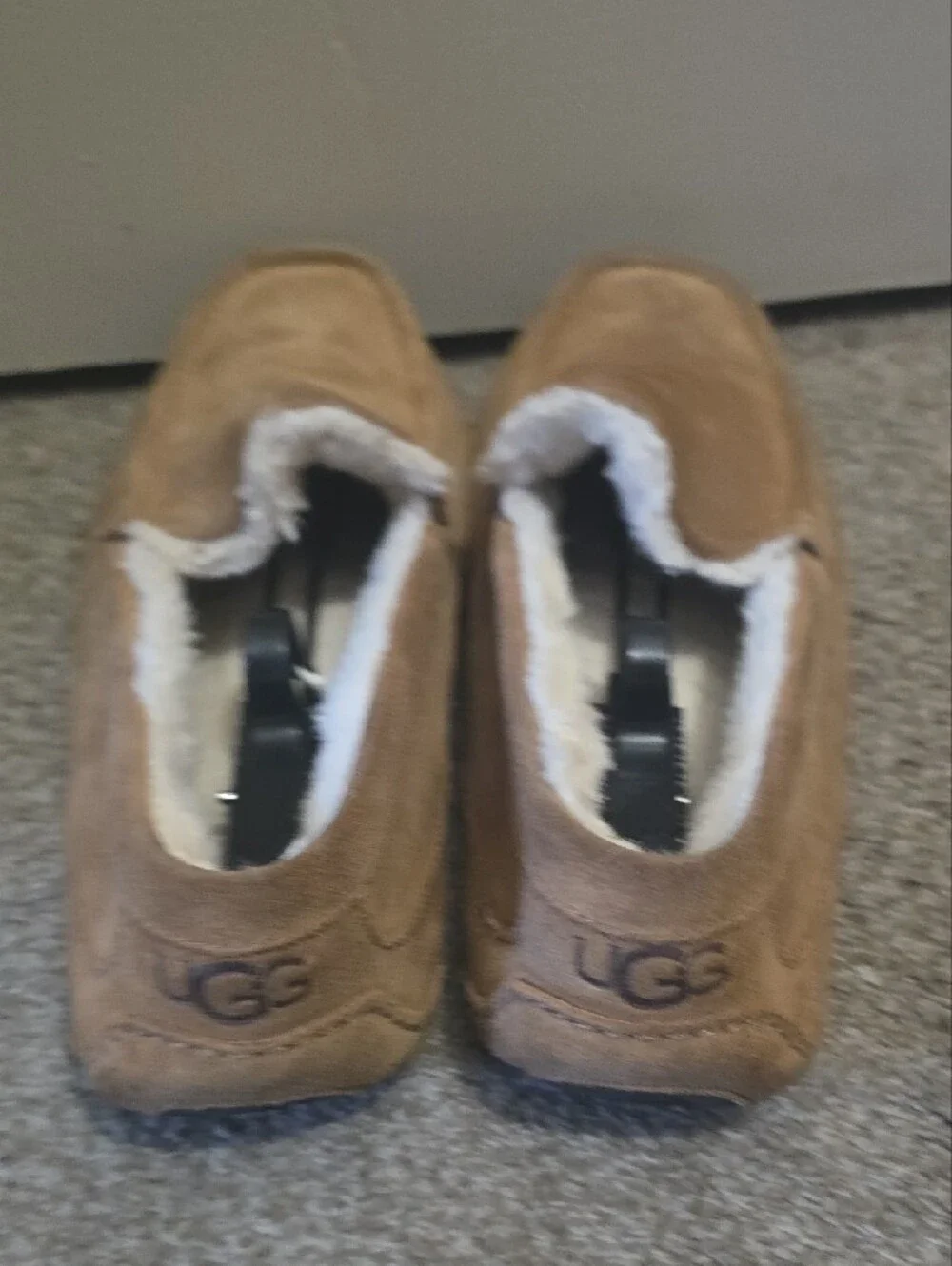 UGG Men's Chestnut Suede Slip-On Loafers with Shearling Lining